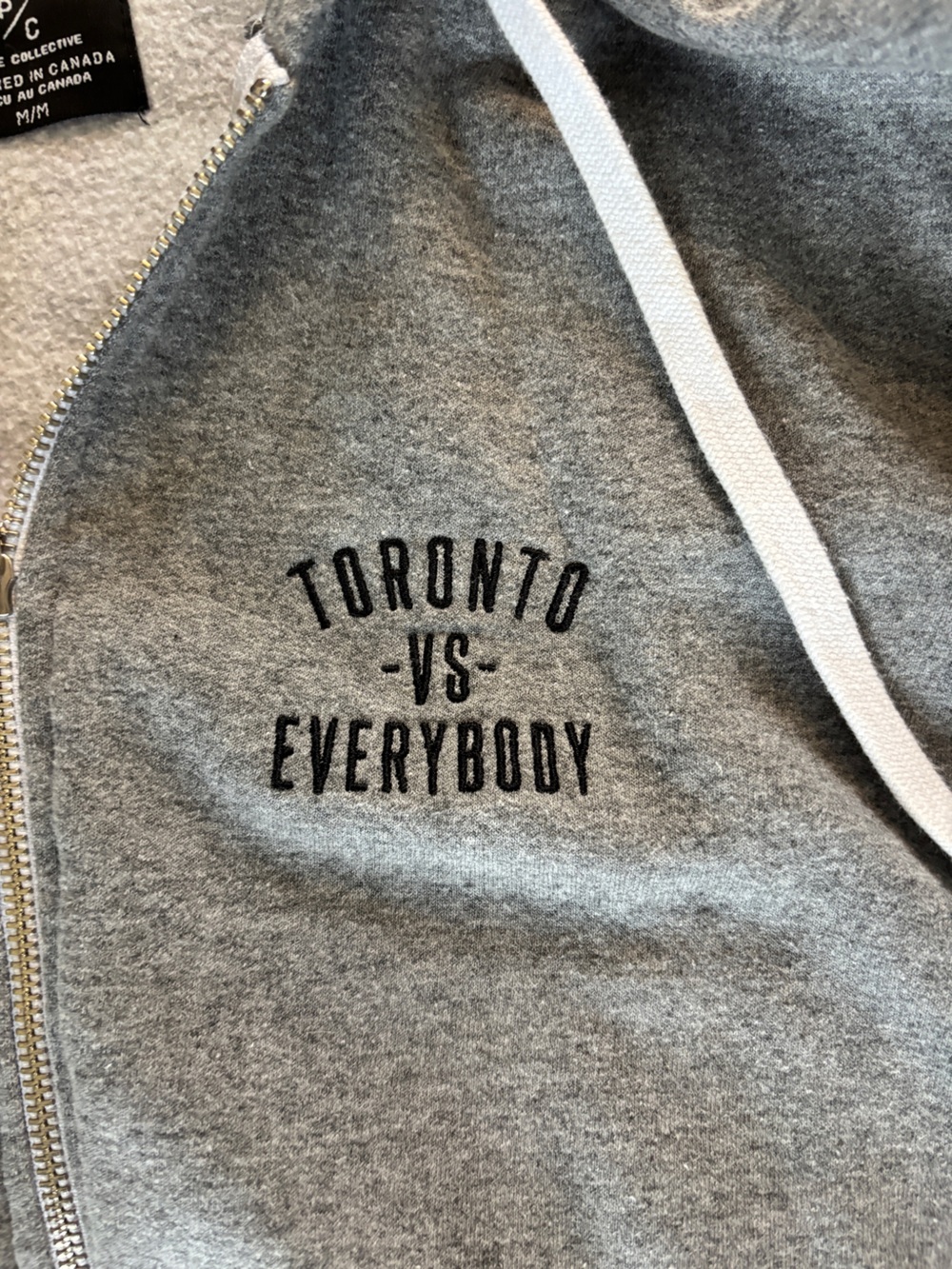 Peace Collective Toronto Vs Everybody Grey Hoodie, Unisex M